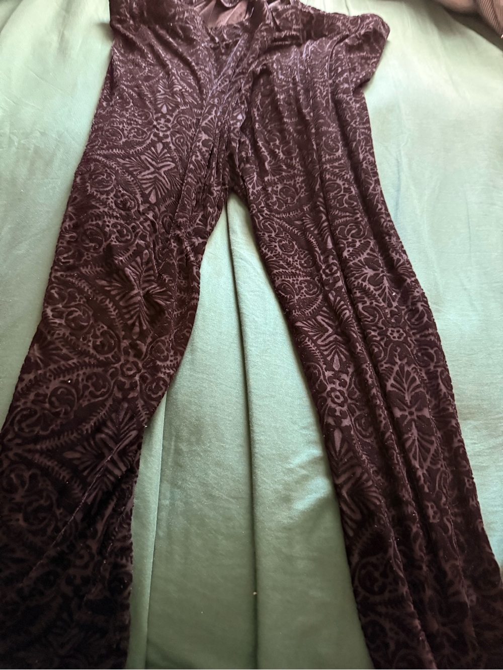 torrid black Velvet Paisley lace Wide-Leg Pants